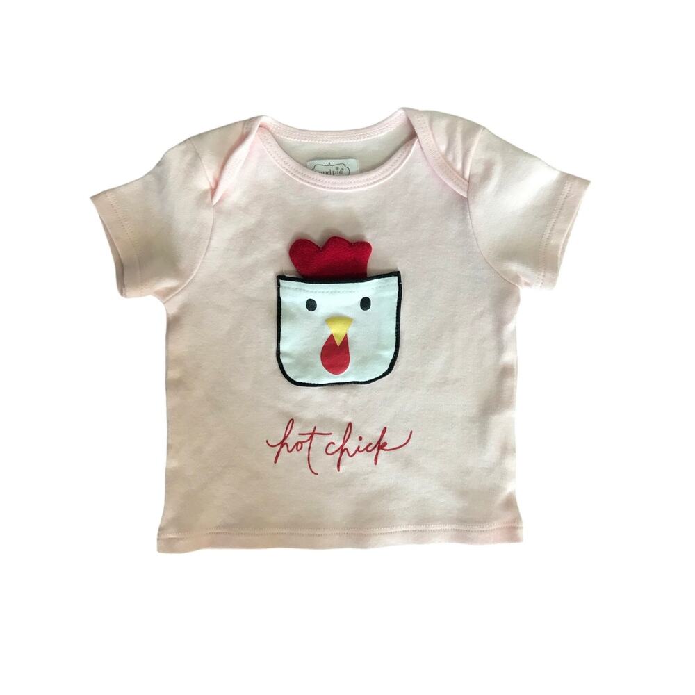 Mudpie Hot Chick Pocket Tee Size 9-12mo